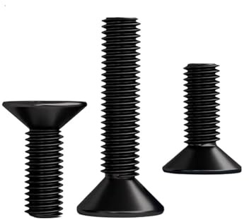 Tornillo Avellanado Pernos hexagonales de acero negro, cabeza con Conector hexagonal, tornillo Allen avellanado plano, M2 .5 M3 M4 M5 M6 M8 M10 M12(55mm,M4 (30pcs))