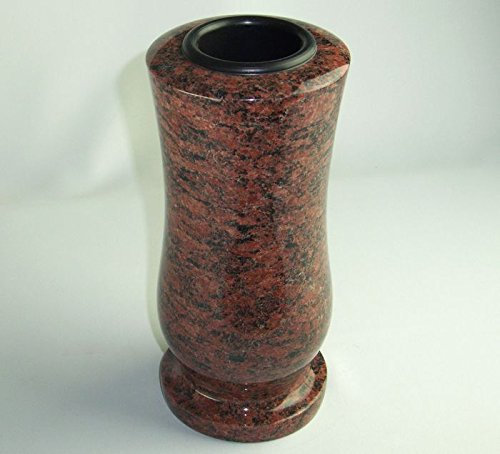 designgrab Grabvase Taille-medium Vanga aus poliertem Vanga, rötlich-bräunlich mit schwarzen und weißen Einschlüssen – 25×12 cm