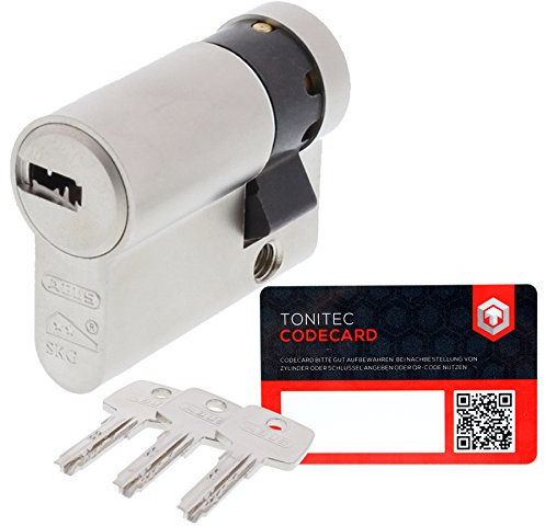 ABUS Sistema di Chiusura a Cilindro Come Mezzo Cilindro, EC550 Con 3 Chiavi Incl. ToniTec CodeCard Misura 10 45 mm Chiusura 1