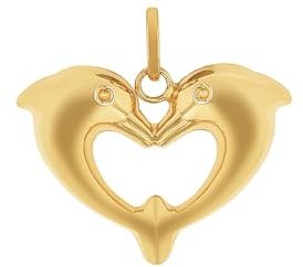 Amor Motivanhänger Damen Anhänger, Gold, Delphin, Kommt in Schmuck Geschenk Box, 9979431