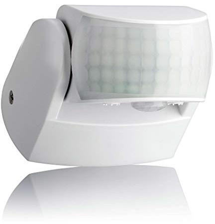 SEBSON Bewegungsmelder Aussen IP65, 2er Set, Aufputz, Wand Montage | programmierbar, Reichweite 12m / 180°, 3m / 360° (2 PIR Infrarot Sensoren), LED geeignet 600W, schwenkbar, 230V, 3-Draht