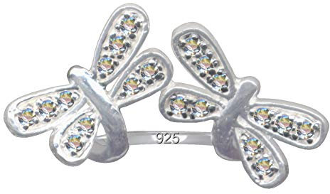 FINGERRING Schmetterlinge/Echt Silber 925 / Jugendstil/Online Schmuck Shop preiswert kaufen/Motiv Stil Objekt extravagant schön modisch weiss klar