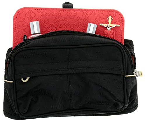 Holyart Versehtasche, Gürteltasche, Inneneinteilung mit rotem Satin