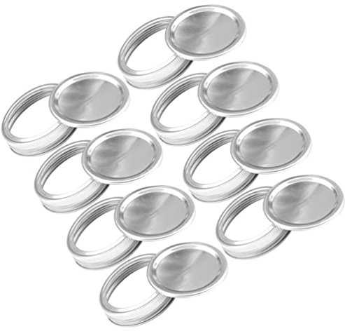 Cabilock 12 Sätze Schraubringe für Einmachgläser mit Ersatzteile Deckel Pads Sprossengläser Deckel Edelstahlring Luftdichte Ersatzdeckel für Glasflaschen Milchflaschen 86 mm