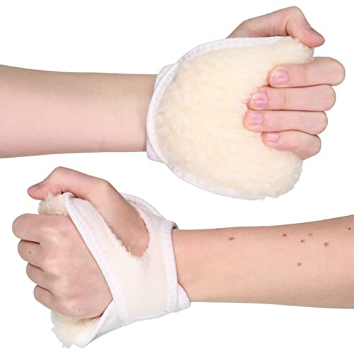 Solace Bracing - Supporto per impugnatura in pelle di pecora per la sclerosi multipla per palmo, extra piccolo a sinistra