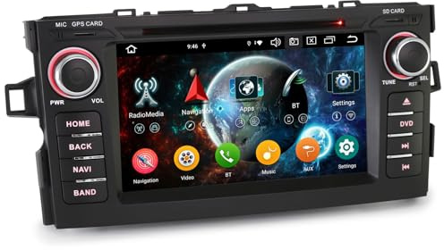 Erisin 8-Kern Android 14 Autoradio für Toyota Auris Unterstützung Carplay DSP Bluetooth 5.0 DVD Player Navigation SWC DVR WiFi DAB+ 4GB RAM 64GB ROM