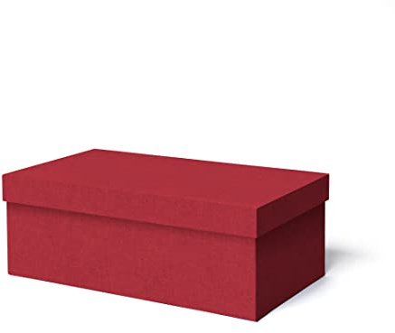 ilo - Cajas Almacenaje Decorativas con Tapa cm 45x25 H.16 - Contenedor para Ropa, Juguetes, Libros, Oficina - Tapicería en Tejido Técnico Rojo - Reciclable y Fabricado en Italia