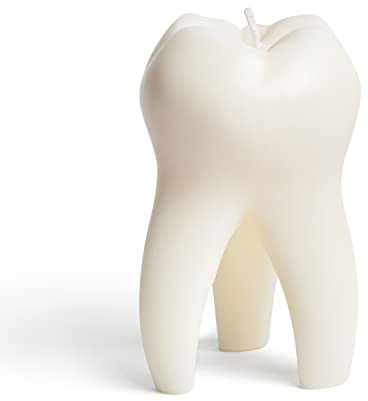 GROBRO7 Dente Candela Danese Profumo Pastello Camera Decorazione Naturale Cera Di Soia Vaniglia Bastoni d'Incenso Aromaterapia Dente Regalo Per La Scrivania Festival Party Housewarming Regalo (Latteo)