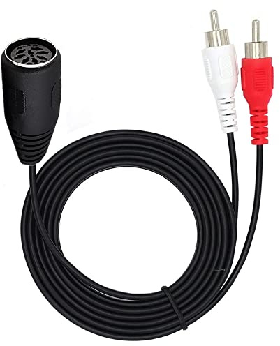 Qaoquda DIN 8 Pin to RCA Cable, 8-Pin Din Female to 2 RCA Male Audio Adapter Cable for Electrophonic Bang & Olufsen, Naim, Quad.Stereo Systems (DIN 8Pin F/2RCA M 1.5M/5Feet)