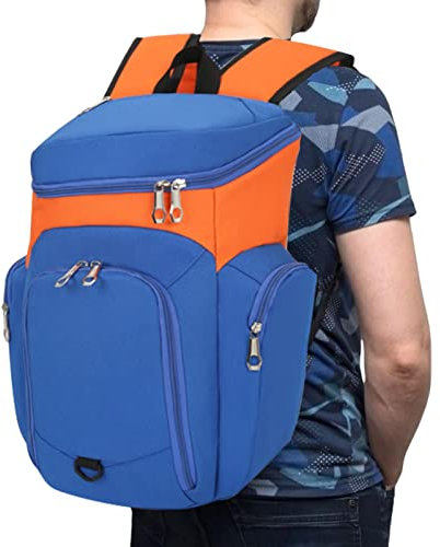 DISPRA Zaino da viaggio, zaino casual da 30 l, borsa impermeabile con tasca in rete, zaino per scuola, escursionismo, campeggio, viaggi, basket, attività all'aperto, con borsa per bottiglia d'acqua