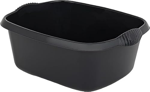 Aurora - 39cm High-Grade Rectangular Washing Up Bowl Basin With 12L Capacity – Midnight (Darkish Grey)