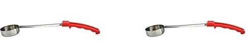 Fegtrty Lot de 2 louches à pizza en acier inoxydable avec poignée en caoutchouc et fond plat 56,7 g