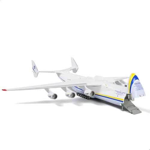 NUOTIE Antonov AN-225 Mriya 1:200 Kit de Avión Modelo 17,3 Pulgadas Modelo de Avión de Transporte Fundido a Presión de Metal Pintado de Ucrania con Soporte de Exhibición Kits de Modelo de Avión