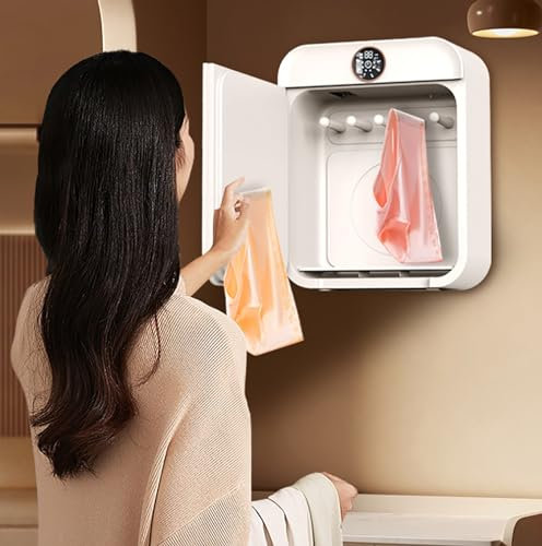 McbeAn Mini Secadora Completamente Automática, Secadora Pequeña, Diseño De Rejilla De Poste Recto, Secado con Aire Caliente a 70°, Modo De 5 Velocidades, Doble Protección, para Apartamento, Hogar