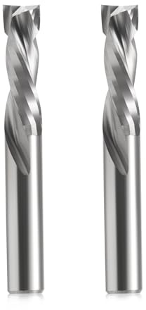 EU_HOZLY spiralskärare upp och ner kompressionsbit 8 mm skärdiameter, 8 mm skaft, 25 mm skärlängd, CNC-skaftfräs, för träsnideri, gravyr, 2 st