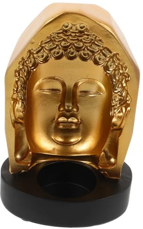 Operitacx Teelichthalter Buddha Kopf Aus Kunstharz Für Tischdekor Passend Für Kirche Zuhause Restaurant Ktv Dekorativer Kerzenhalter Für Mottopartys Und Anlässe