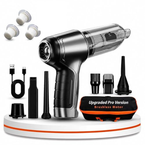INNO-GO Handheld Vacuum Cleaner Cordless – 27000Pa Powerful Portable Mini Vacuum for Car & Home, Fast‑Charging Rechargeable Car Vacuum, Lightweight Hand Held Vacuum for Sofa & Pet Hair