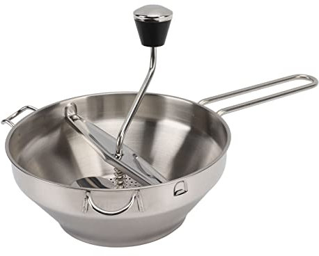 Stainless Steel Food Mill, Manual Food Mill Puree Maker Vegetable Fruit Grinder for Tomato Sauce, Potatoes, Baby Food or Canned Goods, Rotary Food Mill Sieve Multifunctional Food M