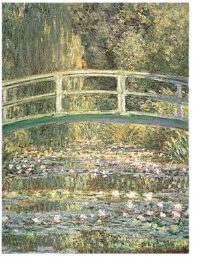 Claude Monet Wasserlilien und japanische Brücke, 40 x 50 cm, Grün, grün, 40cm x 50cm