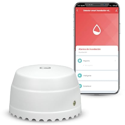 Garza - Smarter WLAN-Wassermelder für Lecks, Überschwemmungen ... mit Echtzeit-Benachrichtigungen per App, 55 dB akustischer Alarm, keine Installation erforderlich.