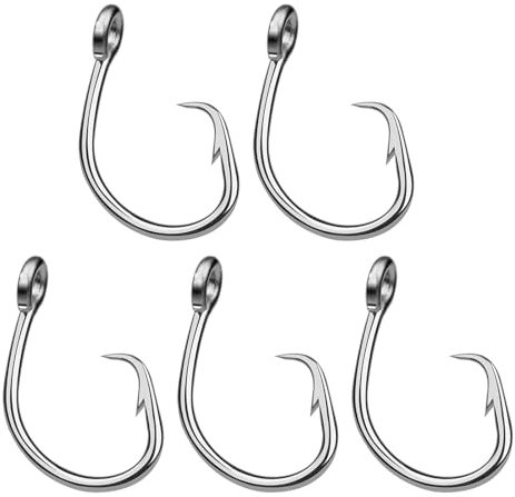 5 x große Fischhaken aus Edelstahl, große Fischhaken, Sharpry Fischhaken, Süßwasser, Salzwasser, Angeln