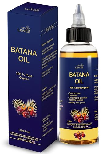 We Art Leaves 118 ml 100% reines Honduras Batana-Öl für das Haarwachstum Dr. Sebi – Bio-Haarwachstumsöl – Männer und Frauen – beugt Haarausfall vor