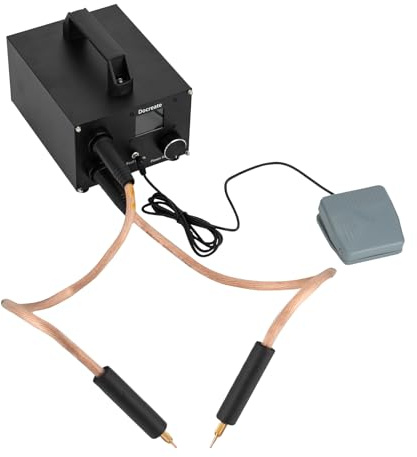 YUNRUX Punktsvetsmaskin, LED-display, punktsvetsmaskin, 250 kugghjul, svetsström, justerbar, punktsvetsmaskin, DC 12 V 4 A termoelement, svetsmaskin, batteridriven punktsvetsmaskin, 1,8-tums LCD-skärm