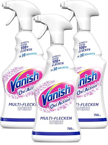 Vanish Oxi Action Fleckentferner Multi-Flecken-Vorwaschspray Weiß 3 x 750ml