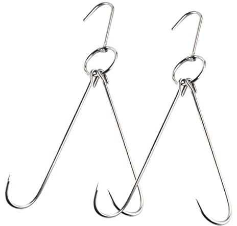 FUNNETOYU 2pezzi Doppi Inossidabile Per e Affumicatura Per Macellerie Ristoranti e Grigliate Bacon e Prosciutti