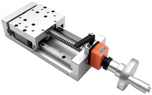 TOSEASTARS 200 mm Effektiver Hub Manueller Schiebetisch Dual Linearführung | Mit Zählwerk Lineartisch Hohe Belastbarkeit Lineartisch mit Handrad für CNC Fräser Z Achse DIY
