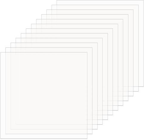 FINGERINSPIRE 12 Stück Durchsichtige Kunststoffplatte 30.5x30.5cm Durchsichtiges PET Flexibel Leicht Dünne Platten Transparente Quadratische Dünne Platten Für Bilderrahmen/Einladungen/Plakatrahmen