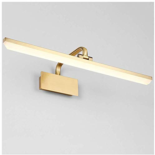 Applique Murale de Salle de Bain à LED – Lampe de Miroir Vintage avec têtes réglables, Blanc Froid/Chaud 3000-6000 K, rétroéclairée, pour Une décoration intérieure élégante (Blanc Chaud 40 cm, 9 W)
