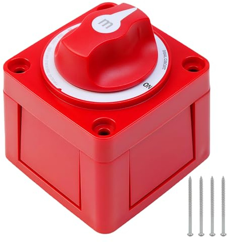 350A Batterie Haupttrennschalter 12v 24v 48v Dc Mit Voltmeter - Sicherer Batterietrennschalter Für Auto, Boot, Lkw, Wohnmobil, Motorrad, Traktor | Ein/Ausschalter Für Autobatterie | Abs Gehäuse