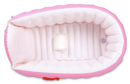 Bañera Inflable Gruesa para Bebés y Niños, Plegable | Pvc Rosa, Diseño Antideslizante, Fácil de Transportar, Uso Portátil para Ducha