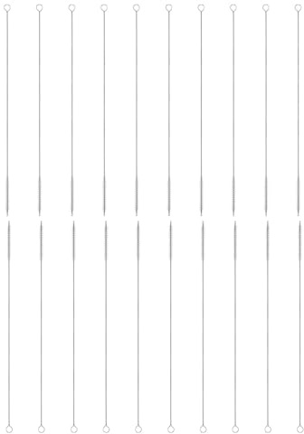 HARFINGTON Straw Cleaner Brush Set, 12 Inch Length 304 Stainless Steel and Nylon Bristles for Water Bottle Silicone Straw Sippy Cup Pipes, White (6mm OD, 20-Piece-Set)