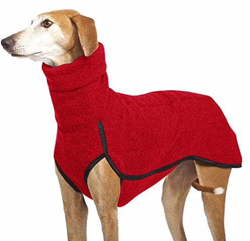 Imily Bela Pull pour Chien Manteau à col roulé en Polaire Gilet Pull Veste pour Chien Vêtements d'hiver pour Petits et Moyens Chiens Rouge, M