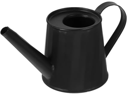Kleine Gießkanne aus Verzinktem Eisen, Schwarz, Handlich für Zimmerpflanzen | Dekorative Form für Bonsai und Sukkulenten, Kompakt für Tisch und Arbeitsplatz