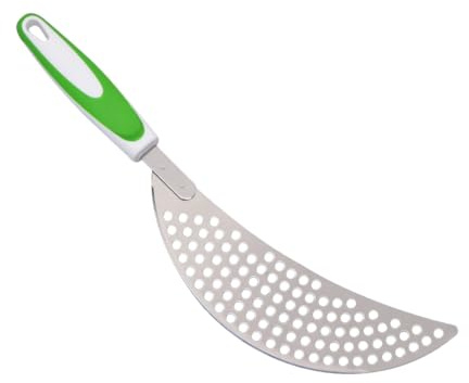 DIYEAH Filtre Égouttoir Acier Inoxydable avec Poignée Plastique Passoire pour Pot et Poêle Outil Pratique pour Pâtes et Légumes Égouttage Sécurisé et Vert