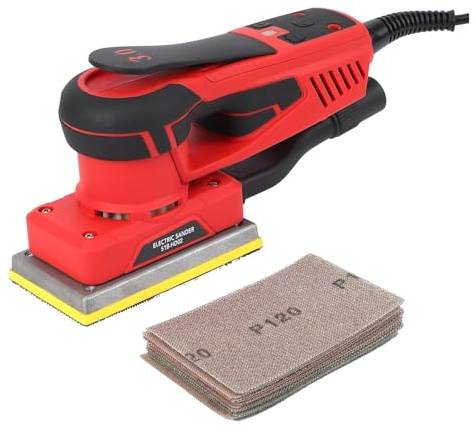 Levigatrice Orbitale Da 350 W Con Motore Brushless A Bassa Vibrazione, 10.000 Giri/min For Lucidatura Del Legno 12 Carte Abrasive Levigatura Fine