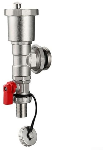 HOHOVYVY Vanne de purge automatique en acier inoxydable et laiton de 1 pour répartiteur de circuit de chauffage, chauffage au sol, radiateurs et systèmes d'alimentation en eau (poignée rouge)