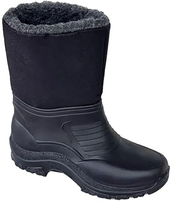 Generico Doposci Unisex Impermeabili con Imbottitura in Pelliccia Sintetica Caldi Suola Antiscivolo di Marca U20 Made in Italy (Nero, 41/42, Sistema Taglie Calzature EU, Adulto, Numero, Media, 42)