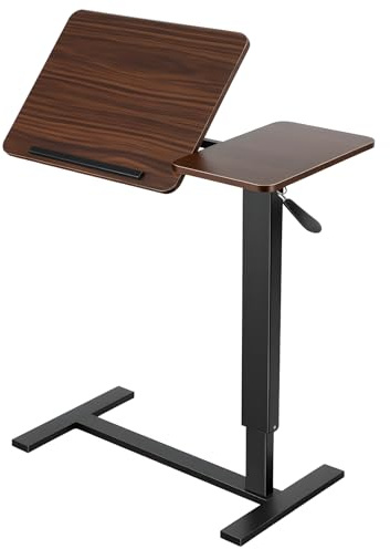 Chiusuet Nachttisch mit Rollen, höhenverstellbar und neigbar, kleiner Roll-Laptop-Stehpult mit Rollen für Krankenhaus & Heimgebrauch, Betttisch, 80 x 40 cm Tischplatte