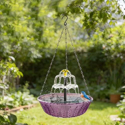 Generisch Solar Kaskaden Vogeltränke , hängende Vogeltränke mit Solar Kaskadenbrunnen, große Vogeltränken und Wasserbrunnen für den Außenbereich, Dekoration für Gärten, Terrassen und Höfe