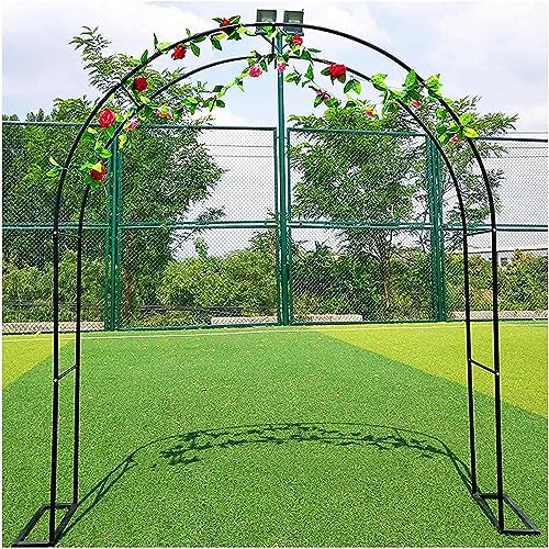 Arche de Jardin en Métal Noir Solide pour Plantes Grimpantes Anti-Déformation Treillis Résistant aux Intempéries pour Jardin Patio Décoration Mariage,240×220×40cm
