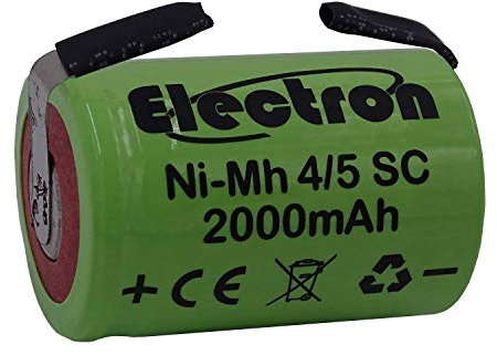 Batteria ricaricabile NiMh 4/5 SC 1,2V 2000mAh 22x33mm subC a saldare linguette per pacchi batteria