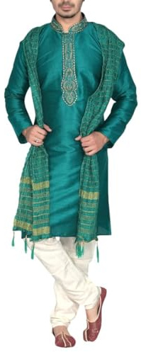 Sonisha MKP9008 Men's Green Kurta Pajama Set Wedding Kurta Pyjama Indian Party Suit