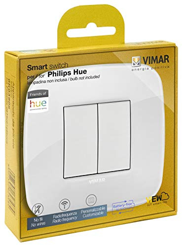 VIMAR 0K03906.06 Arké Roud Kit Interrupteur sans Fil en radiofréquence Philips Friends of hue. Pas Besoin de Piles, Blanc