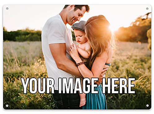 Purple Print House Personalised Photo Sign, Custom Garden Signs with Photo, Shed Signs Personalised with Photo, Metal Wall Plaque Photo, Large