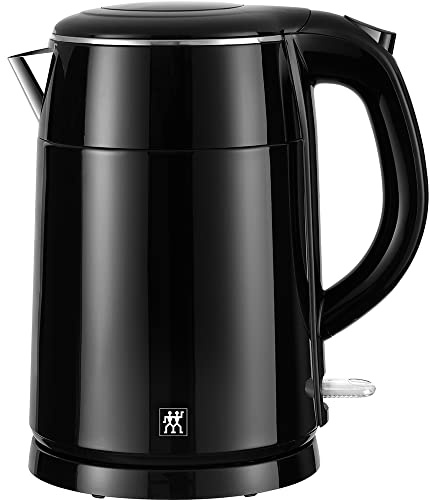 ZWILLING Wasserkocher,1,2 Liter, 1.550-1.850 Watt, 360-Grad Basis-Station, Trockengehschutz, Edelstahl/Kunststoff, Schwarz