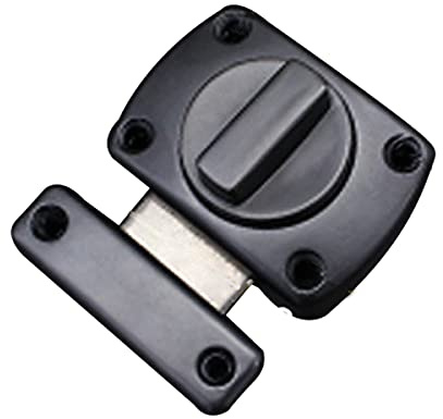 Loquet rotatif en alliage de zinc, verrou coulissant de sécurité noir pour porte, placard, tiroir, serrure de porte intérieure, 66 x 53 mm, 1 pièce